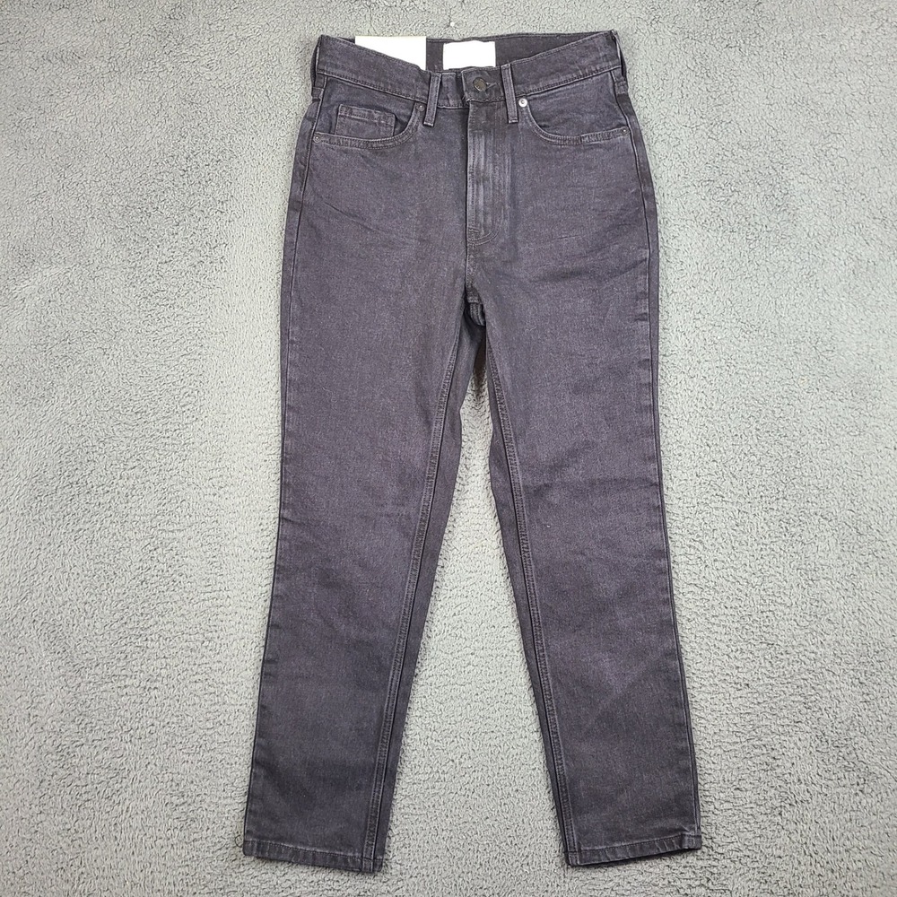 Everlane The Original Cheeky Jean Coal Black High Rise Straight Crop 26 NEW
